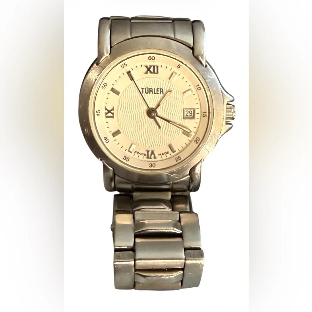 VINTAGE TURLER SWISS MADE WOMEN’S WATCH 30mm SAPPHIRE 100 M STAINLESS STEEL